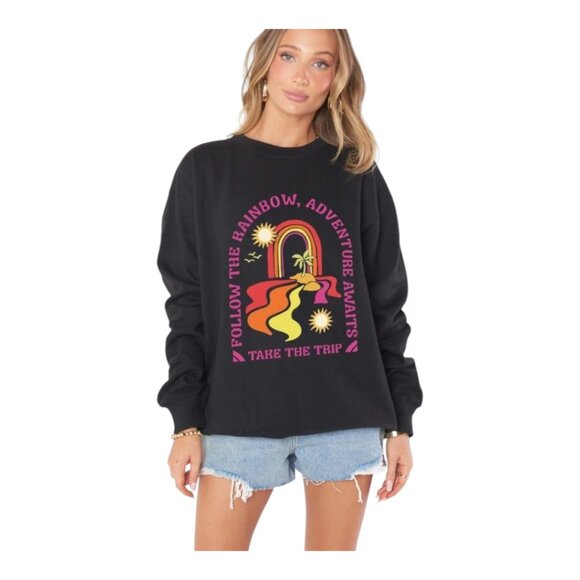 NWT Show Me Your Mumu Stanley Follow the Rainbow Oversized Sweatshirt Wo… - Picture 1 of 7